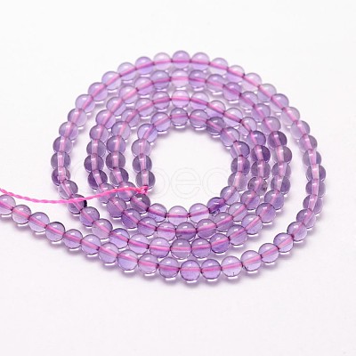 Natural Amethyst Beads Strands X-G-N0215-01-3mm-1