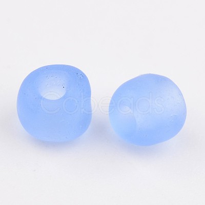 6/0 Frosted Round Glass Seed Beads X-SEED-A008-4mm-M6-1