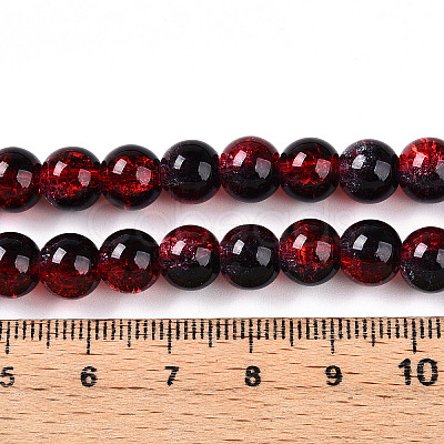 Transparent Crackle Glass Bead Strands GLAA-T025-8mm-02G-1