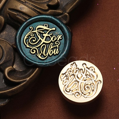 For You Wax Seal Brass Stamp Heads AJEW-M038-01I-G-1