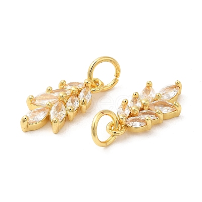 Rack Plating Brass Pave Cubic Zirconia Pendants KK-Z026-02G-1
