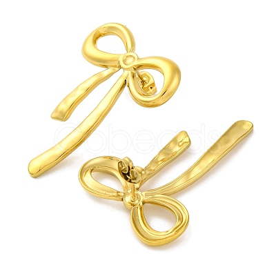 Ion Plating(IP) 304 Stainless Steel Bowknot Stud Earrings X-EJEW-D281-03G-1