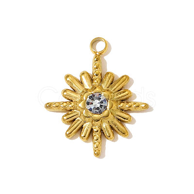 304 Stainless Steel Rhinestone Pendants STAS-OY009-95G-1