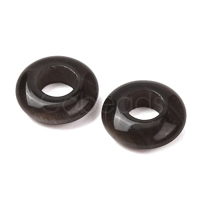 Natural Silver Sheen Obsidian European Beads G-C134-01H-1