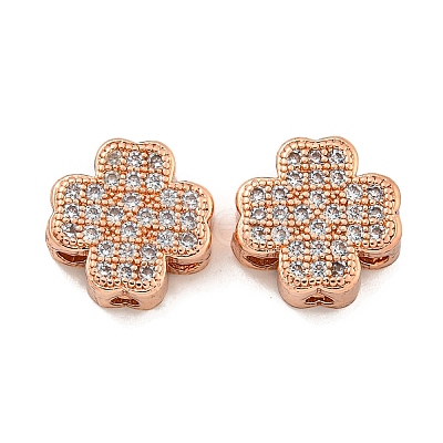 Brass Cubic Zirconia Beads KKB-L215-031RG-1