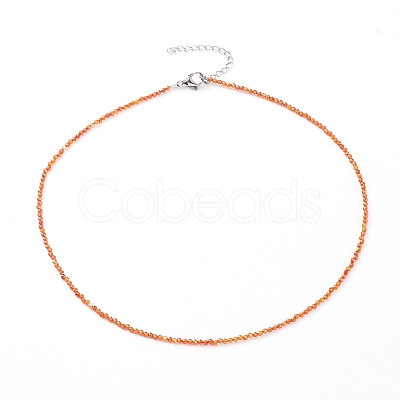 Cubic Zirconia Beaded Necklaces NJEW-JN02618-1