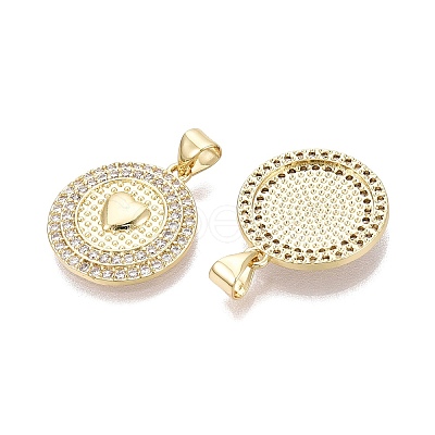 Brass Micro Pave Clear Cubic Zirconia Pendants KK-N287-43G-05-1