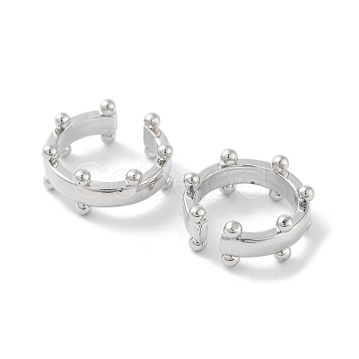 Rack Plating Brass Cuff Ring EJEW-C081-17P-1