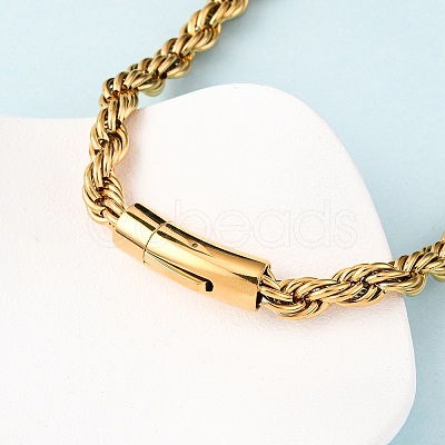 8MM 304 Stainless Steel Rope Chain Necklaces NJEW-C099-07B-G-1