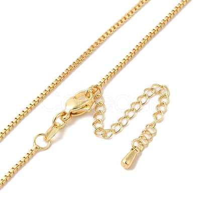 Brass Box Chain Necklaces NJEW-B119-07G-1