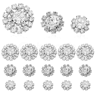 40Pcs 3 Styles Zinc Alloy Crystal Rhinestone Cabochons FIND-GA0007-04S-1