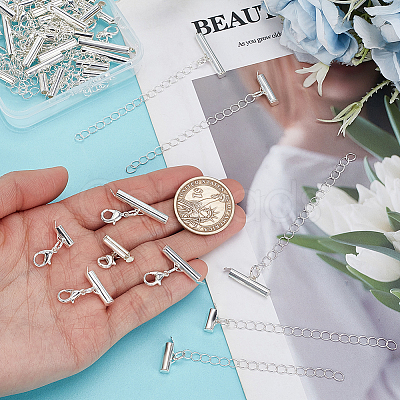 20Pcs 5 Style Brass Slide On End Clasp Tubes HJEW-PH02012-1