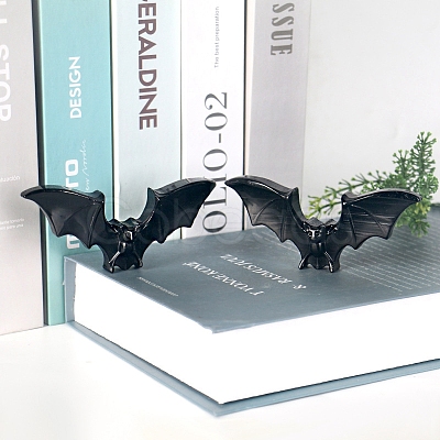 Natural Obsidian Carved Bat Figurines PW-WG8A6A6-01-1