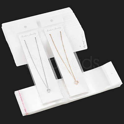 Nbeads Rectangle Necklace Display Sets Cardboard Paper Cards NDIS-NB0001-03-1