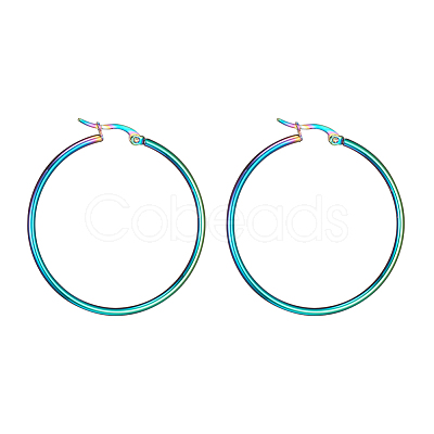 304 Stainless Steel Big Hoop Earrings EJEW-F105-06M-1