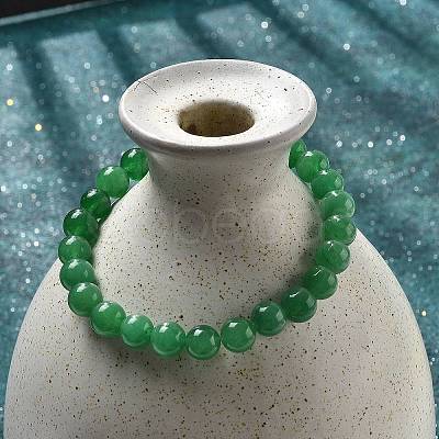 Natural Malaysia Jade Bead Stretch Bracelets X-BJEW-K212-B-013-1