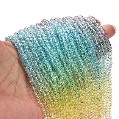 Transparent Painted Glass Beads Strands X1-DGLA-A034-T3mm-A15-1