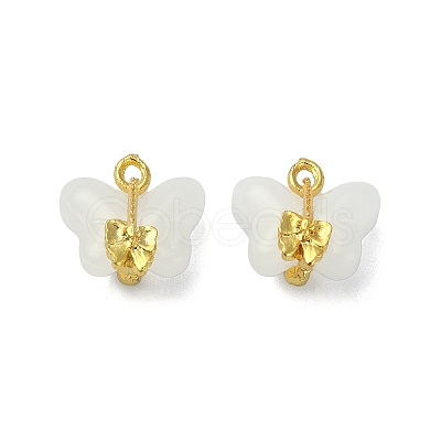 Light Gold Tone Alloy with Glass Charms PALLOY-Q457-01G-01-1