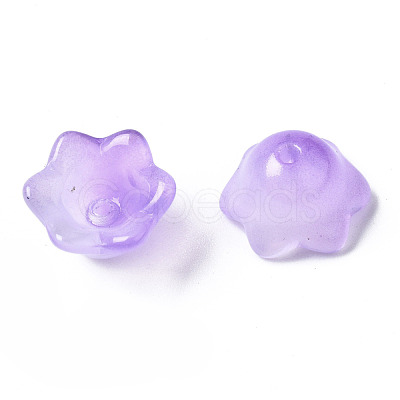 Transparent Two Tone Spray Painted Glass Beads GLAA-Q089-002B-004-1
