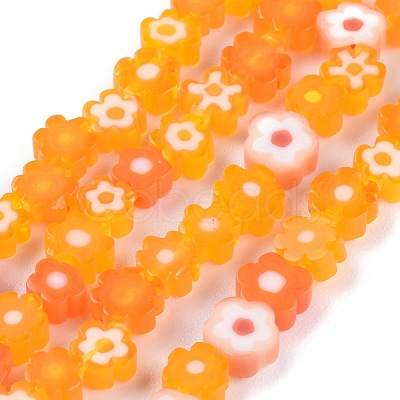 Handmade Millefiori Glass Bead Strands X-LAMP-J035-6mm-08-1