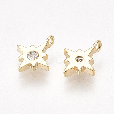 Brass Cubic Zirconia Charms KK-S350-364-1
