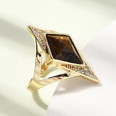 Brass Micro Pave Cubic Zirconia Cuff Rings for Women GG-CBA7610-11G-01-1