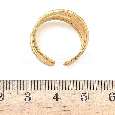 Adjustable 304 Stainless Steel Cuff Open Rings for Women RJEW-Z122-03G-06-1