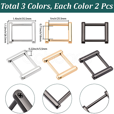 6Pcs 3 Colors Alloy Screw Shackle FIND-BM0001-64-1