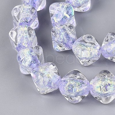 Handmade Foil Glass Beads Strands FOIL-Q002-06A-1