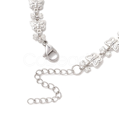 Brass Butterfly Link Chains Bracelets for Women BJEW-JB13509-1
