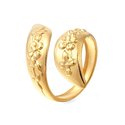 304 Stainless Steel Open Cuff Rings RJEW-M072-17G-1