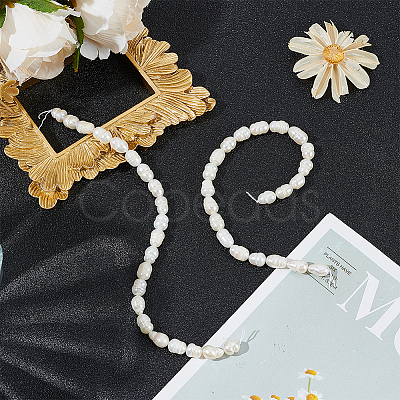 2 Strands Natural Cultured Freshwater Pearl Beads Strands PEAR-HY0001-05-1
