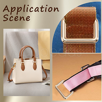 8Pcs 2 Colors Zinc Alloy Rectangle Buckle Ring PURS-SP0001-04-1