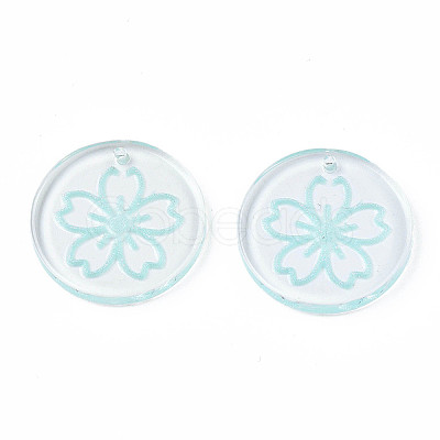 Transparent Resin Pendants RESI-N030-004B-1