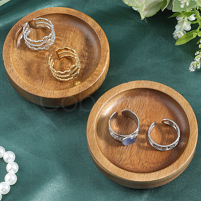 Wood Flat Round Jewely Display Tray ODIS-WH20003-05A-1