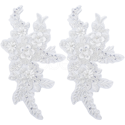 Flower Gauze & Sequin Embroidery Ornament Accessories DIY-WH20081-002A-1