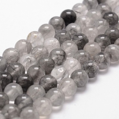 Natural Cloudy Quartz Beads Strands G-G735-37-8mm-1