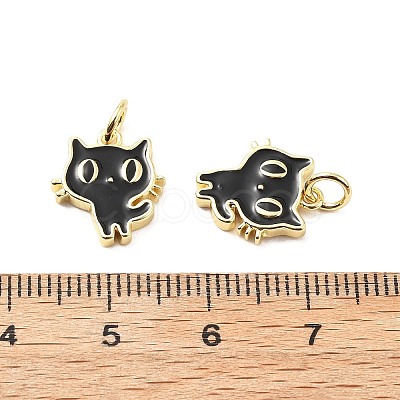 Brass Enamel Charms KK-L237-010G-1