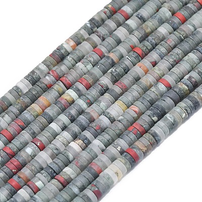 Natural African Bloodstone Beads Strands G-P575-B11-4x1mm-1