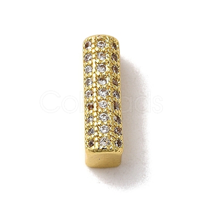 Brass Micro Pave Clear Cubic Zirconia Charms ZIRC-C009-01G-I-1