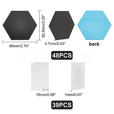 Acrylic Hexagon Mirror Wall Decor DIY-WH0221-30A-1