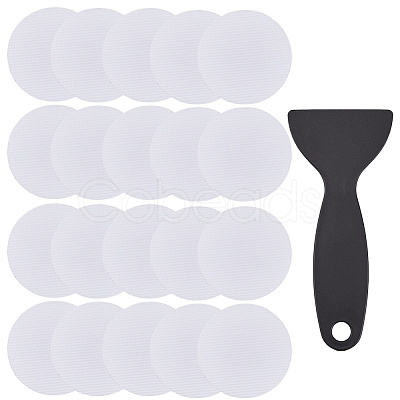 Flat Round PEVA Bathtub Non-Slip Stickers AJEW-CN0003-85A-1