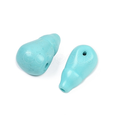 Dyed Synthetic Turquoise 3 Hole Guru Beads G-C198-01A-03-1