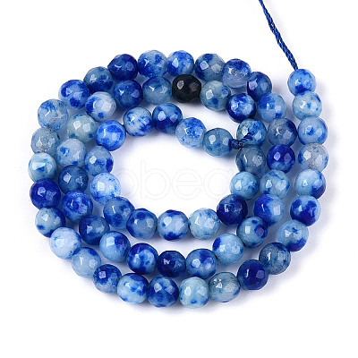 Dyed Natural White Jade Beads Strands X-G-T139-6mm-60-17-1