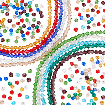 1300~1500Pcs 10 Colors Imitation Austrian Crystal Bicone Beads GLAA-PH0001-63-1