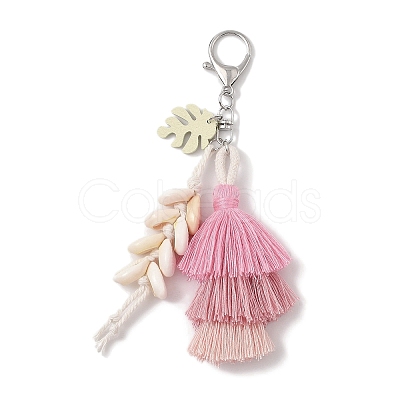 Handmade Macrame Nylon Thread Pendant Decorations HJEW-P019-11P-02-1