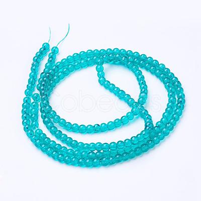 Spray Painted Crackle Glass Beads Strands CCG-Q001-4mm-15-1