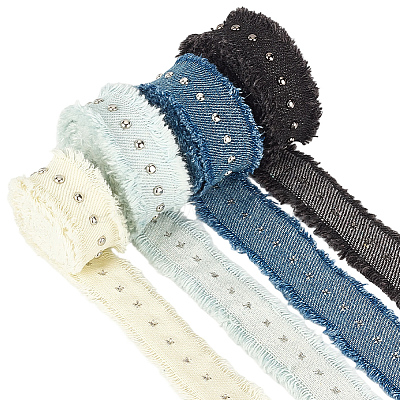 4Pcs 4 Colors Cotton Ribbon OCOR-CY0003-77-1