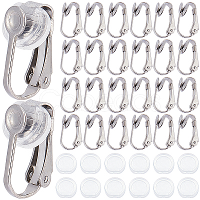 40Pcs 304 Stainless Steel Clip-on Earring Findings STAS-SP0001-23P-1
