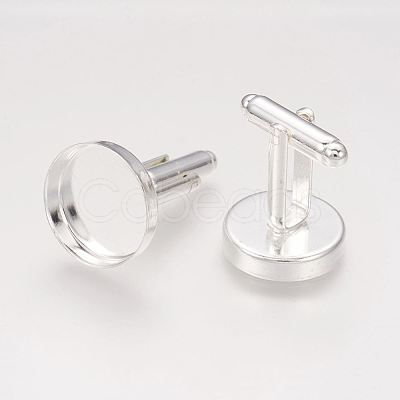 Brass Cuff Button X-KK-G175-S-1